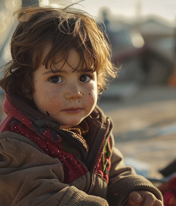 Un enfant souriant grâce à un don